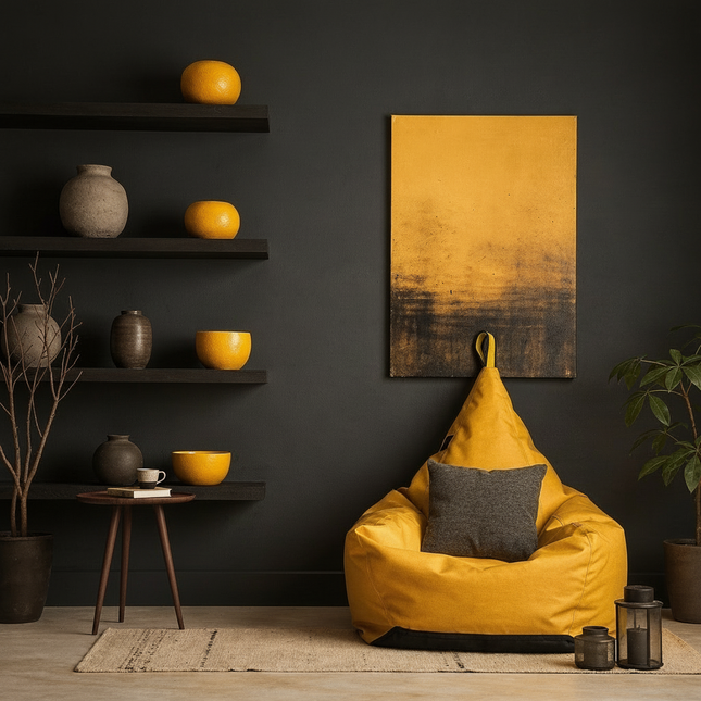 Puf TIPI SPA žlutý stylový a pohodlný sedací vak