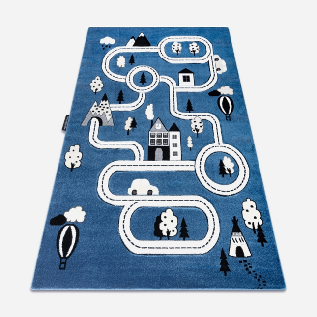 Dětský kusový koberec Petit Town Blue