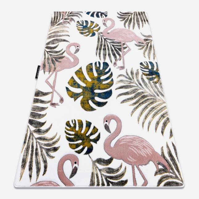 Dětský kusový koberec Petit Flaming a listy, beige