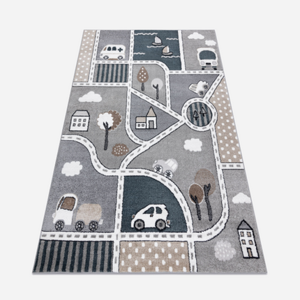 Dětský kusový koberec FUN STRADE grey