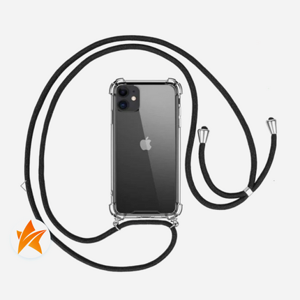 Pouzdro obal s černou šňůrkou na krk crossbody pro Apple iPhone 11 Pro Max
