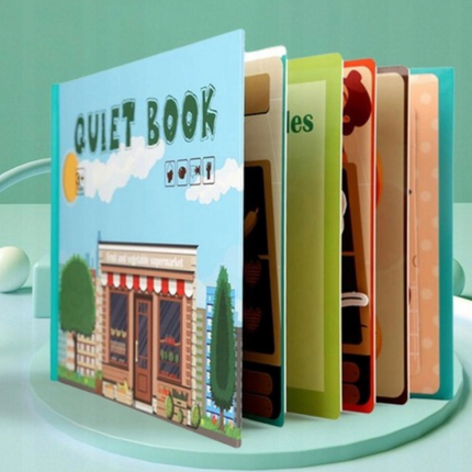 Montessori Quiet book -sticker book -Tichá knížka - sada 4 tichých knížek