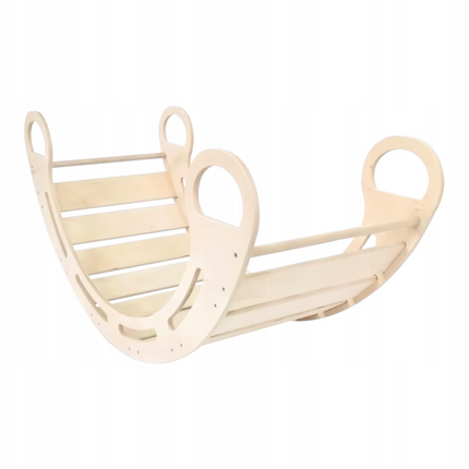 Montessori houpačka se skluzavkou MAX a polštářem (šedým), přírodní, 120 cm, 5 v 1,  7 v 1, CE