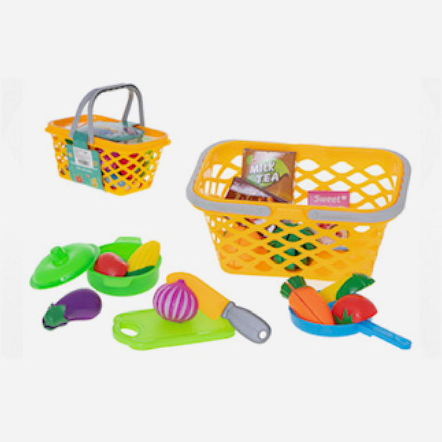 Košík na nákup, ovoce , zelenina na krájení 18 ks.