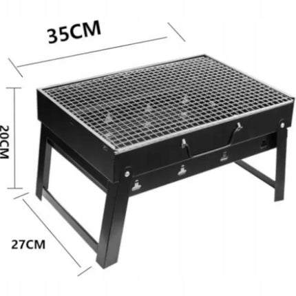 Přenosný cestovní skládací gril na dřevěné uhlí  - Podpalovac gratis