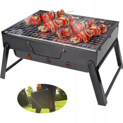 Přenosný cestovní skládací gril na dřevěné uhlí  - Podpalovac gratis