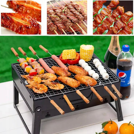 Přenosný cestovní skládací gril na dřevěné uhlí  - Podpalovac gratis