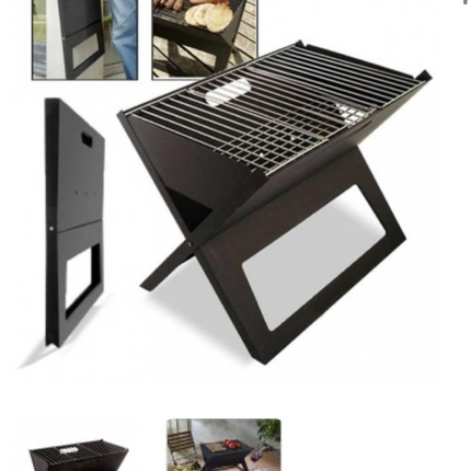 Přenosný cestovní skládací gril na dřevěné uhlí  - Podpalovac gratis