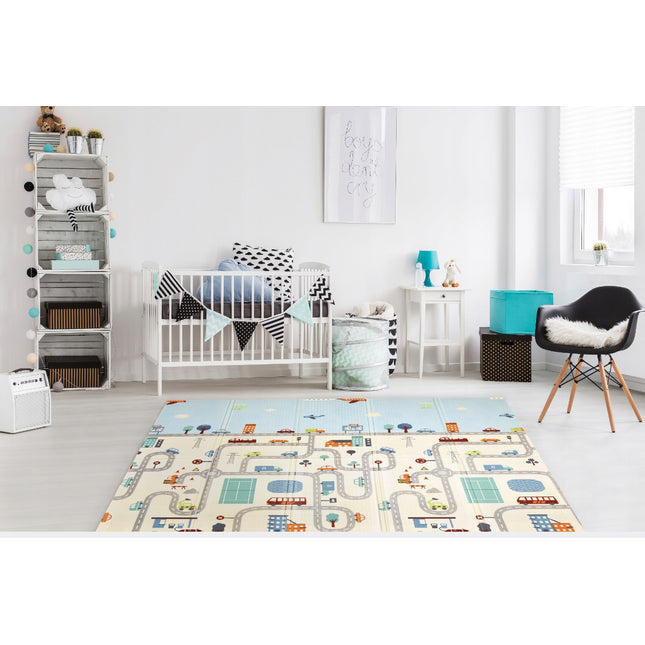 Hrací vzdělávací pěnová podložka pro děti město-les 180x200cm